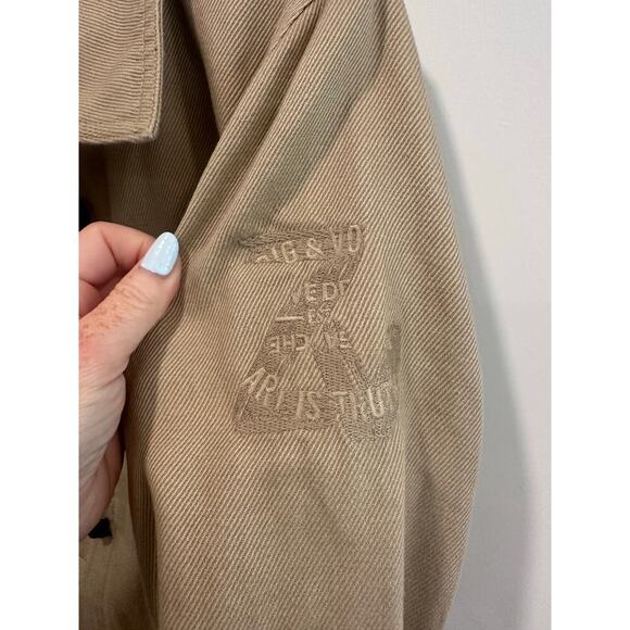 Zadig & Voltaire Brode Love Now Embroidered Cotton Linen Blend Jacket Size S - Picture 6 of 12